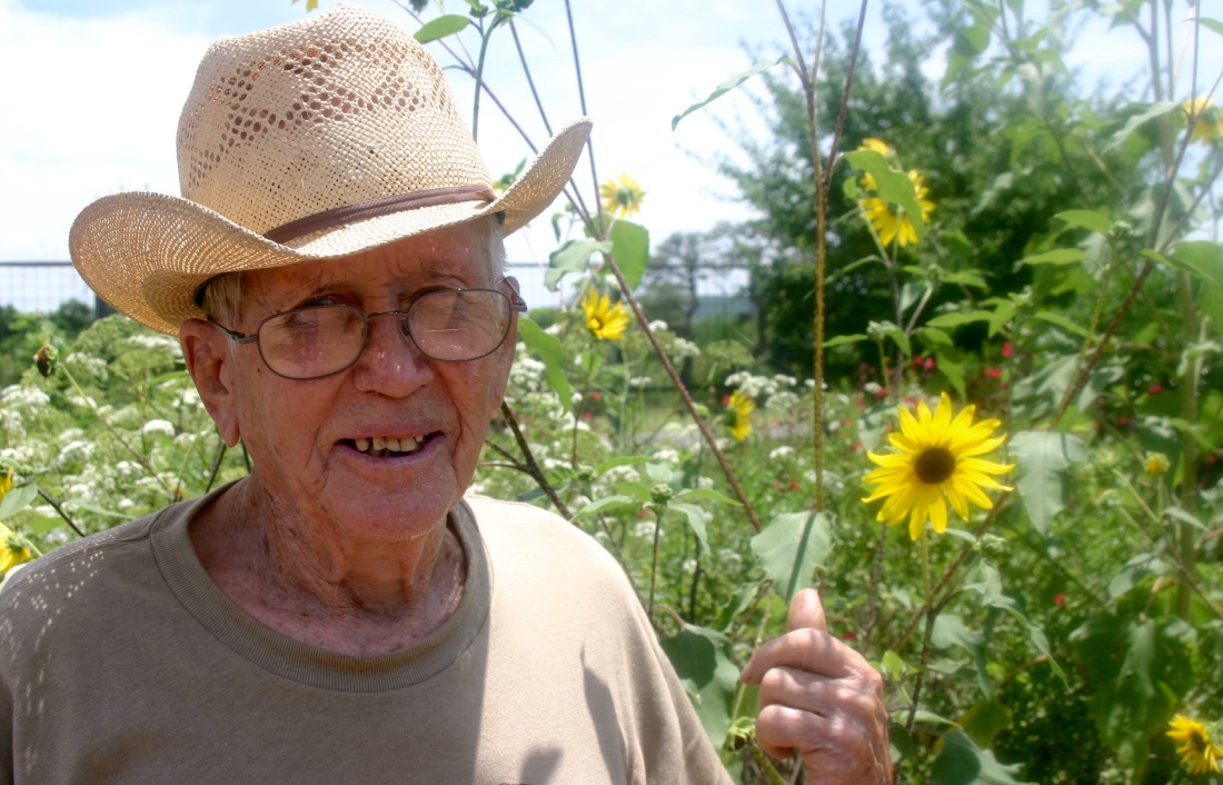 My father visits a butterfly garden near his home in 2007.